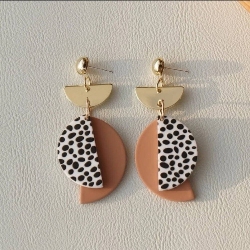 New Dalmatian Geometric Earrings
